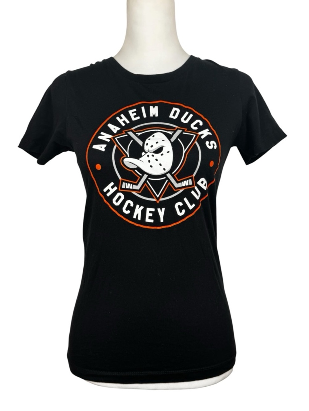 Trust & Tradition Anaheim Ducks Women's Short Sleeve Black Graphic Tee Shirt